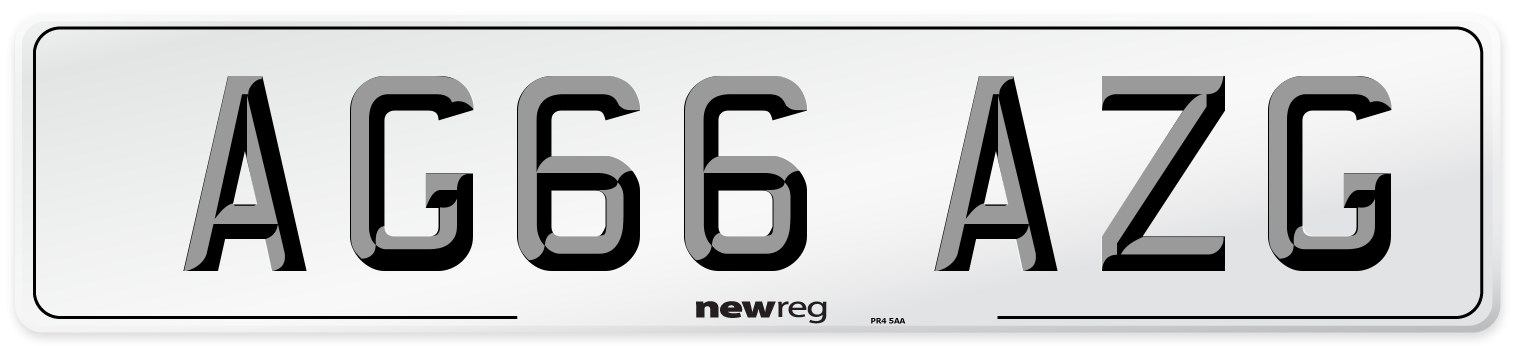 AG66 AZG Number Plate from New Reg